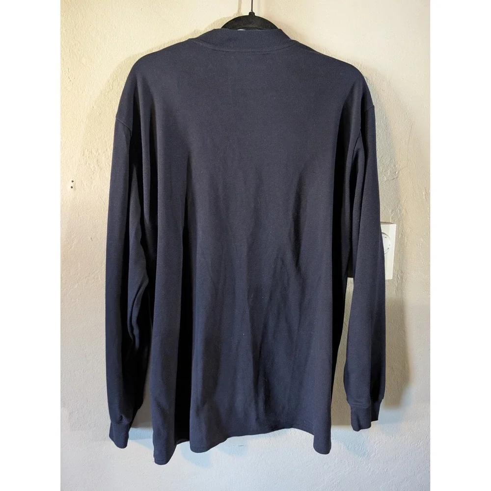 Wrangler Flame Resistant Long Sleeve Workwear Navy Blue Henley Oversized Mens‎ M